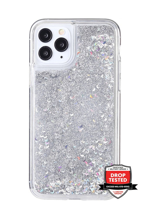 Xquisite Glitterfall for iPhone 12/12 Pro - Silver