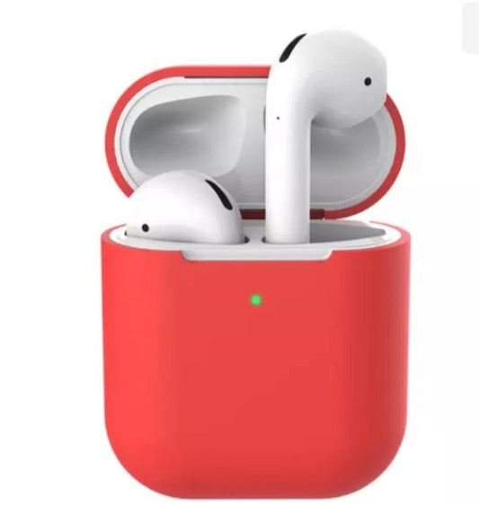 AirPods with loophole Silicone Case Red