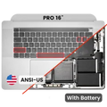 Top Case with Battery and Keyboard (ANSI US) For MacBook Pro 16" A2141 (2019) (OEM New) (Silver)