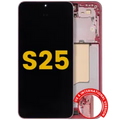OLED Assembly With Frame For Samsung Galaxy S25 5G (US & International) (Refurbished) (Coral Red)