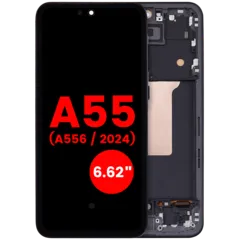OLED Assembly With Frame For Samsung Galaxy A55 (A556 / 2024) (6.62") (Aftermarket Plus) (Navy)