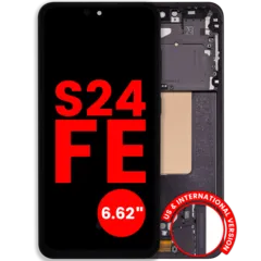 OLED Assembly With Frame For Samsung Galaxy S24 FE 5G (US & International Version) (6.62") (Aftermarket Plus) (Graphite)