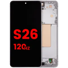 OLED Assembly With Frame For Samsung Galaxy S26 5G (US & International) (Aftermarket Plus) (120Hz) (White)