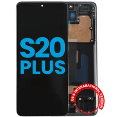 LCD Assembly With Frame (Without FingerPrint Sensor) For Samsung Galaxy S20 Plus 5G (US & International) (Aftermarket: Incell) (Cosmic Black)