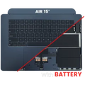 Top Case with Battery and Keyboard (ANSI US) For MacBook Air 15" A3114 (2024) (Used OEM Pull: Grade A) (Midnight)