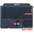 Top Case with Battery and Keyboard (ANSI US) For MacBook Air 13" A3240 (2025) (Used OEM Pull: Grade A) (Midnight)