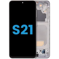 LCD Assembly With Frame (Without FingerPrint Sensor) For Samsung Galaxy S21 5G (Aftermarket: Incell) (Phantom White)