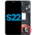 LCD Assembly With Frame (Without FingerPrint Sensor) For Samsung Galaxy S22 5G (Aftermarket: Incell) (Phantom Black)