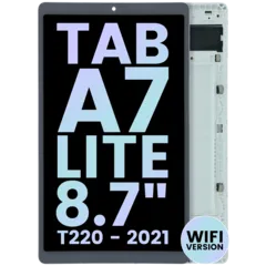 LCD Assembly With Frame Compatible For Samsung Galaxy Tab A7 Lite WiFi (T220) (Service Pack) (White)