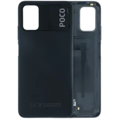 Back Cover Glass Without Camera Lens For Xiaomi Poco M3 (Genuine) (Black)