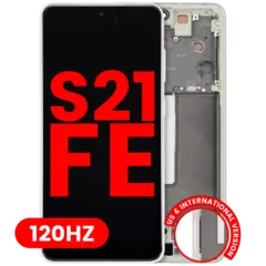 OLED Assembly With Frame For Samsung Galaxy S21 FE 5G (US & International Version) (Aftermarket Plus) (120Hz) (Olive Green)