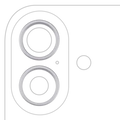 Back Camera Bezel Ring Only For iPhone 17 (2 Piece Set) (White) (10 Pack)
