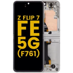 Inner OLED Assembly With Frame Compatible For Samsung Galaxy Z Flip 7 FE 5G (F761) (US & International) (Refurbished) (Silver Shadow)
