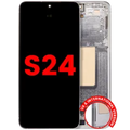 OLED Assembly With Frame For Samsung Galaxy S24 5G (US & International Version) (Aftermarket Plus) (Marble Grey)