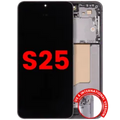 OLED Assembly With Frame For Samsung Galaxy S25 5G (US & International) (Aftermarket Plus) (Silver Shadow)
