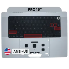 Top Case with Keyboard (ANSI US) For MacBook Pro 16" A3428 / A3429 (2026) (Genuine OEM) (Silver)