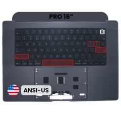 Top Case with Keyboard (ANSI US) For MacBook Pro 16" A3428 / A3429 (2026) (Genuine OEM) (Space Black)