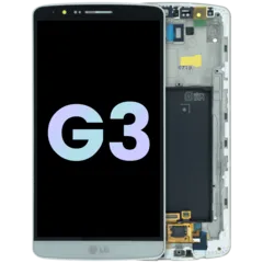 LCD Assembly With Frame For LG G3 (Genuine OEM) (White)