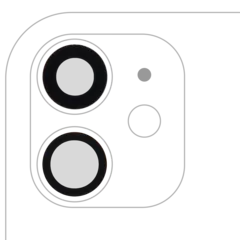 Back Camera Lens (Glass Only) With Adhesive For iPhone 11 (2 Piece Set) (Premium) (Real Sapphire)