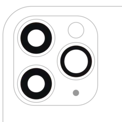 Back Camera Lens (Glass Only) With Adhesive For iPhone 11 Pro / Pro Max (3 Piece Set) (Premium) (Real Sapphire)