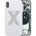 Back Housing W/ Charging Port Flex and Small Components Pre-Installed For iPhone X (Used OEM Pull: Grade A) (Silver)