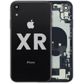 Back Housing W/ Charging Port Flex and Small Components Pre-Installed For iPhone XR (Used OEM Pull: Grade B) (Black)