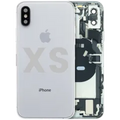 Back Housing W/ Charging Port Flex and Small Components Pre-Installed For iPhone XS (Used OEM Pull: Grade A) (Silver)