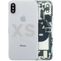 Back Housing W/ Charging Port Flex and Small Components Pre-Installed For iPhone XS (Used OEM Pull: Grade B) (Silver)