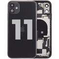 Back Housing W/ Charging Port Flex & Small Parts For iPhone 11 (Used OEM Pull: Grade C) (Black)