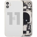Back Housing W/ Charging Port Flex & Small Parts For iPhone 11 (Used OEM Pull: Grade C) (White)