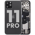 Back Housing W/ Charging Port Flex & Small Parts For iPhone 11 Pro (Used OEM Pull: Grade A) (Space Gray)