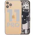 Back Housing W/ Charging Port Flex & Small Parts For iPhone 11 Pro (Used OEM Pull: Grade B) (Gold)