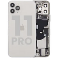 Back Housing W/ Charging Port Flex & Small Parts For iPhone 11 Pro (Used OEM Pull: Grade B) (Silver)