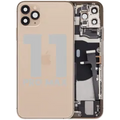 Back Housing W/ Charging Port Flex & Small Parts For iPhone 11 Pro Max (Used OEM Pull: Grade A) (Gold)