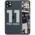 Back Housing W/ Charging Port Flex & Small Parts For iPhone 11 Pro Max (Used OEM Pull: Grade B) (Midnight Green)