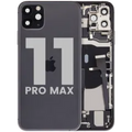 Back Housing W/ Charging Port Flex & Small Parts For iPhone 11 Pro Max (Used OEM Pull: Grade B) (Space Gray)