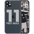 Back Housing W/ Charging Port Flex & Small Parts For iPhone 11 Pro Max (Used OEM Pull: Grade C) (Midnight Green)