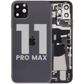 Back Housing W/ Charging Port Flex & Small Parts For iPhone 11 Pro Max (Used OEM Pull: Grade C) (Space Gray)
