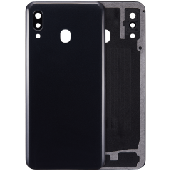 Back Cover Glass With Camera Lens For Samsung Galaxy A30 (A305 / 2019) (Aftermarket Plus) (Black)