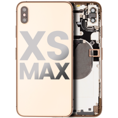 Back Housing W/ Small Components Pre-Installed For iPhone XS Max (Used OEM Pull: Grade B) (Gold)