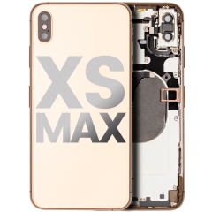 Back Housing W/ Small Components Pre-Installed For iPhone XS Max (Used OEM Pull: Grade C) (Gold)