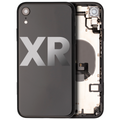 Back Housing W/ Small Components Pre-Installed For iPhone XR (Used OEM Pull: Grade C) (Black)