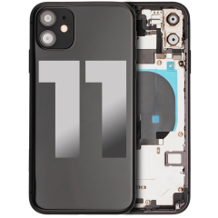 Back Housing W/ Small Components Pre-Installed For iPhone 11 (Used OEM Pull: Grade A) (Black)