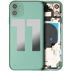 Back Housing W/ Small Components Pre-Installed For iPhone 11 (Used OEM Pull: Grade A) (Green)