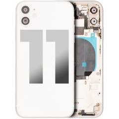 Back Housing W/ Small Components Pre-Installed For iPhone 11 (Used OEM Pull: Grade A) (White)