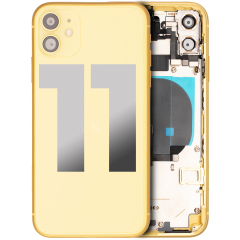 Back Housing W/ Small Components Pre-Installed For iPhone 11 (Used OEM Pull: Grade B) (Yellow)