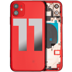 Back Housing W/ Small Components Pre-Installed For iPhone 11 (Used OEM Pull: Grade C) (Red)