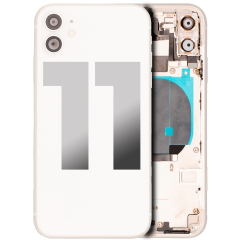 Back Housing W/ Small Components Pre-Installed For iPhone 11 (Used OEM Pull: Grade C) (White)