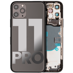 Back Housing W/ Small Components Pre-Installed For iPhone 11 Pro (Used OEM Pull: Grade A) (Space Gray)