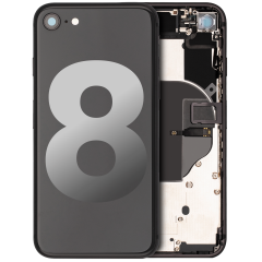 Back Housing W/ Small Parts For iPhone 8 (Used OEM Pull: Grade A) (Space Gray)